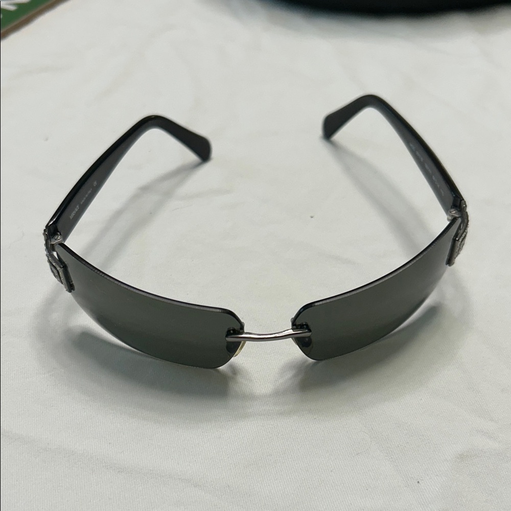 Versace Black Sunglasses with Silver Accents